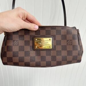 Louis Vuitton Eva Clutch Crossbody Shoulder Bag Damier Ebene Canvas Brown N55213